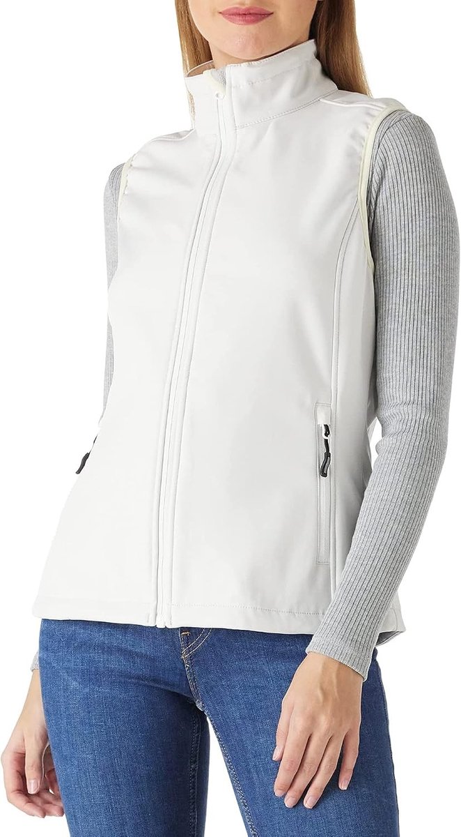 Loopvest – M Lichtgewicht Softshell Met Winddichte Fleece Voor Dames Wit