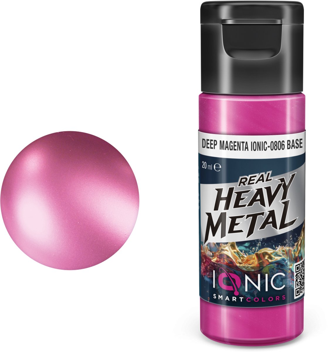 AMMO by Mig Jimenez Hobbyverf Acrylverf - MIG IO0806 Ionic Smart Colors - Real Heavy Metal - Diep Magenta - Base - Metallic Acryl - 20ml Verf potje - 20 ml