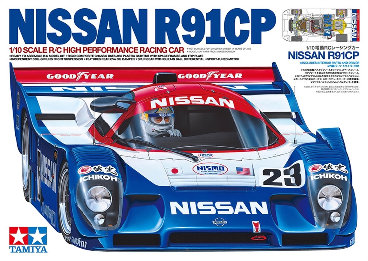Tamiya Modelbouwpakket Auto - 47531 RC Auto - Nissan R91CP 1992 24 Hours of Daytona - 2WD Chassis - Cup NL Certificaat RC Plastic - 1:10 - Modelbouw