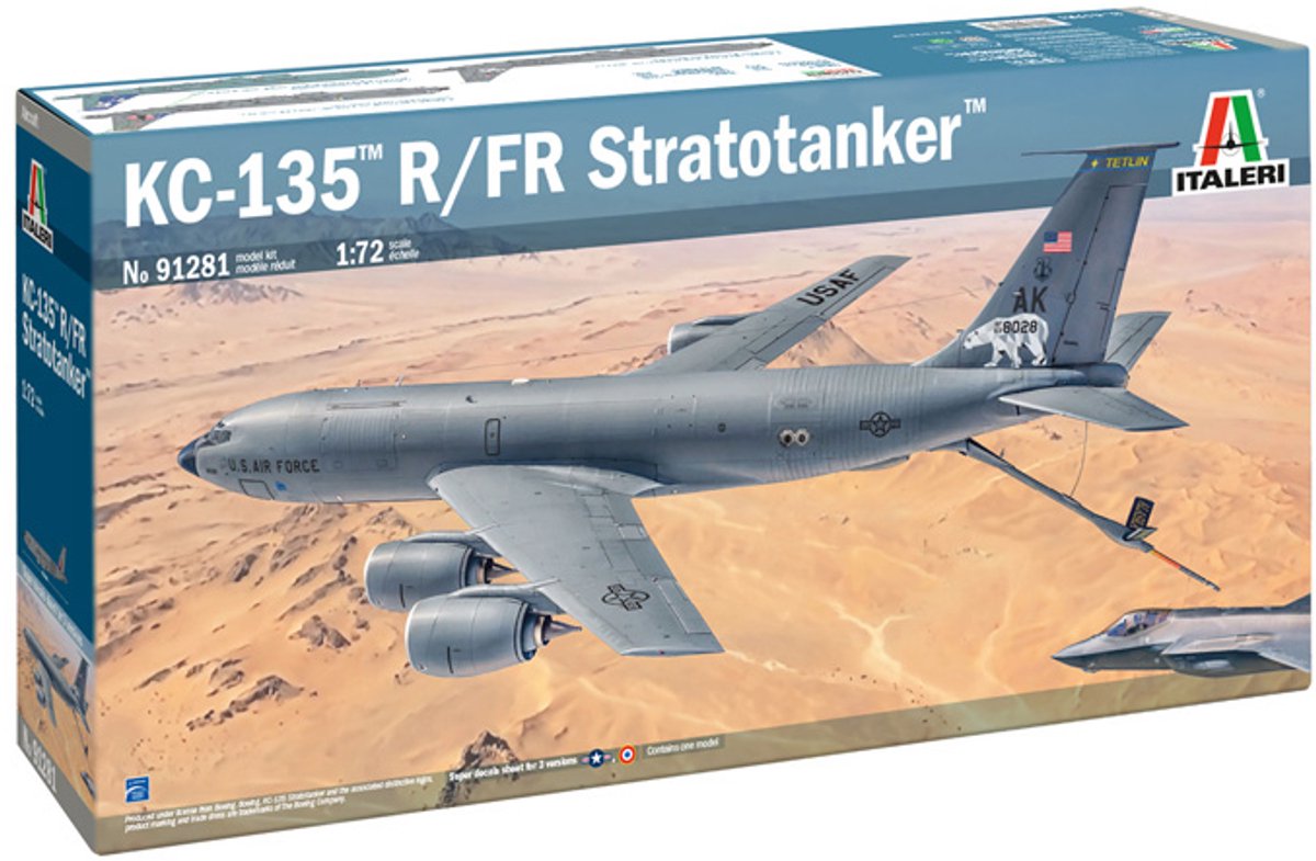 Italeri Modelbouwpakket Vliegtuigen - 91281 Boeing KC-135R/FR Stratotanker - Amerikaans Tankvliegtuig Plastic - 1:72 - Modelbouw
