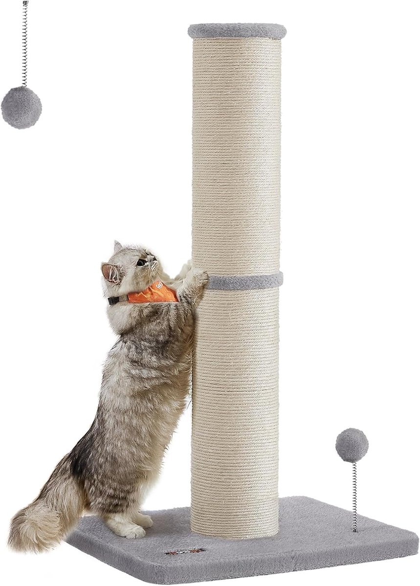Feandrea krabpaal, 85 cm hoog, 13 cm dikke stam, voor grote katten, sisalpaal - met speelbal