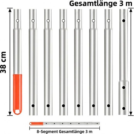 Zwembadschepnet - Zwart - 44 cm - Dubbellaags met Aluminium Frame - Voor Zwembad, Spa en Vijver — afbeelding 5