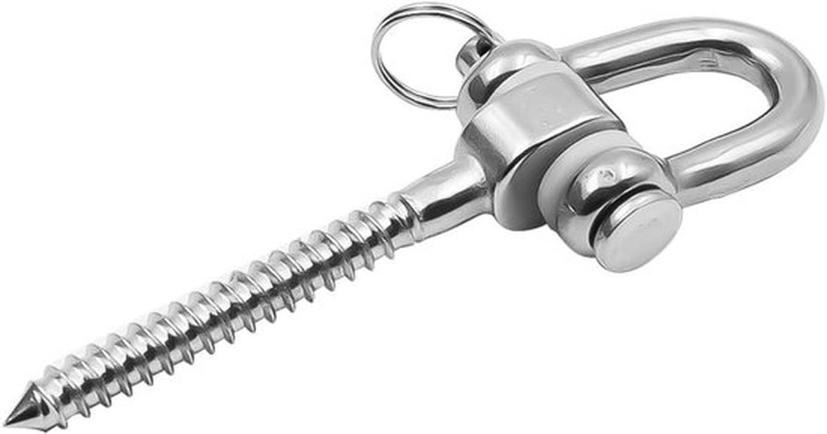 Schommelhangers - Roestvrijstaal - Hangmathaken - 2 stuks - Hangstoelen - Hangmatten - Geschikt voor buiten - Zilverkleurig schommelschroefset beugels 304 roestvrijstalen hangmathaken voor hangstoelen, schommels, hangmatten enz.