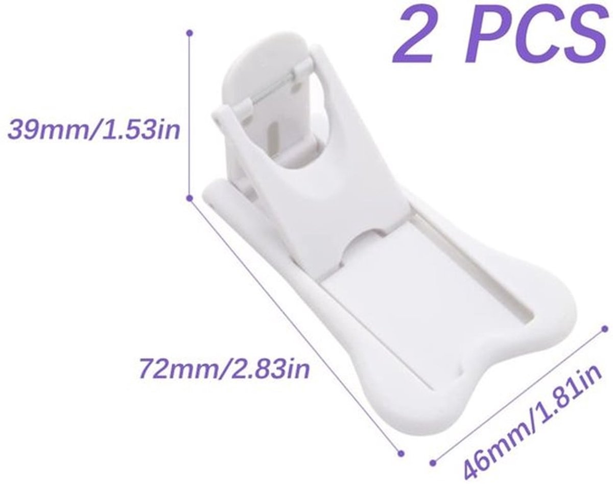 Veiligheidsslot 2 Stuks - Anti-klem/Schuifdeurslot - Veiligheidsslot voor Laden/Kasten - Robuust/Duurzaam - Veiligheidsbevestiging - Deurslot