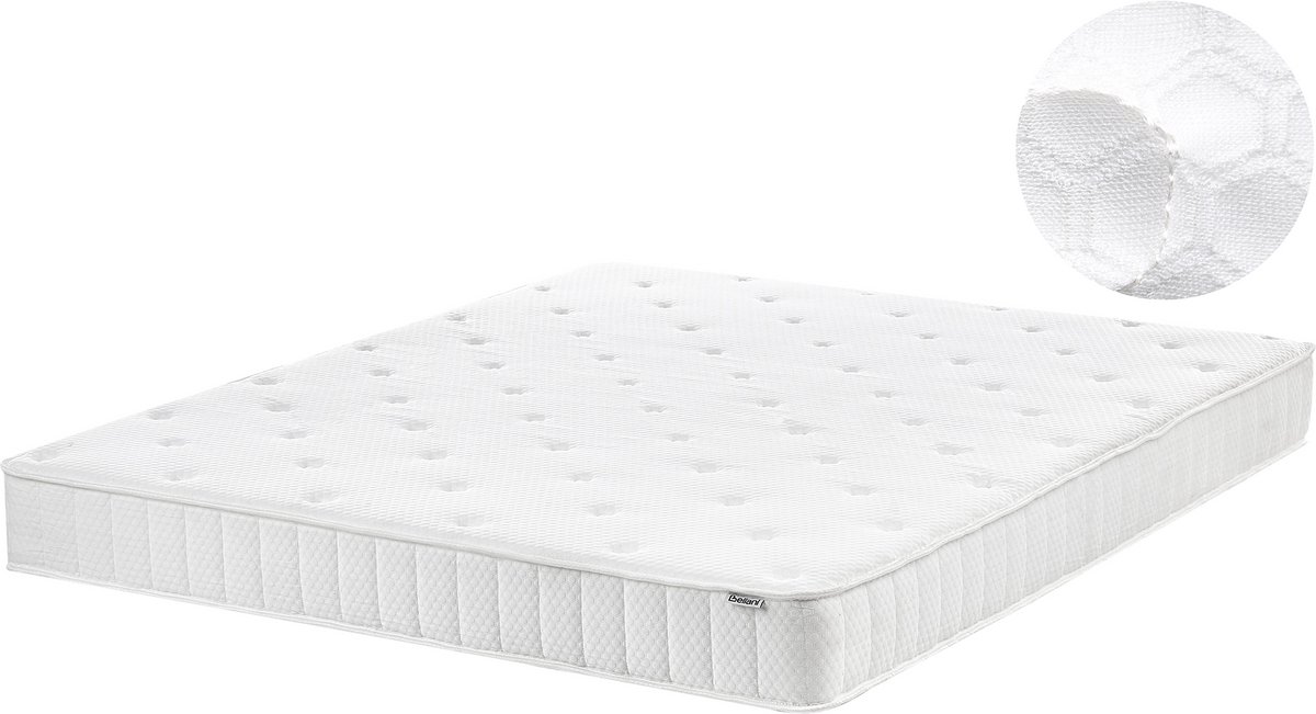 DUO - Pocketveringmatras - Wit - 160 x 200 cm - Polyester