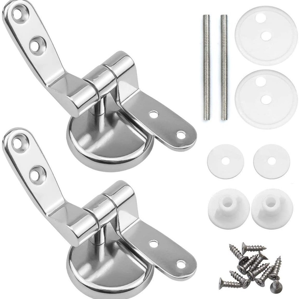 Scharnieren voor toiletbrillen - Toiletaccessoires - Scharnierensets voor toiletbrillen - Met schroeven - Scharnieren voor toiletbrillen van zinklegering - Universeel type