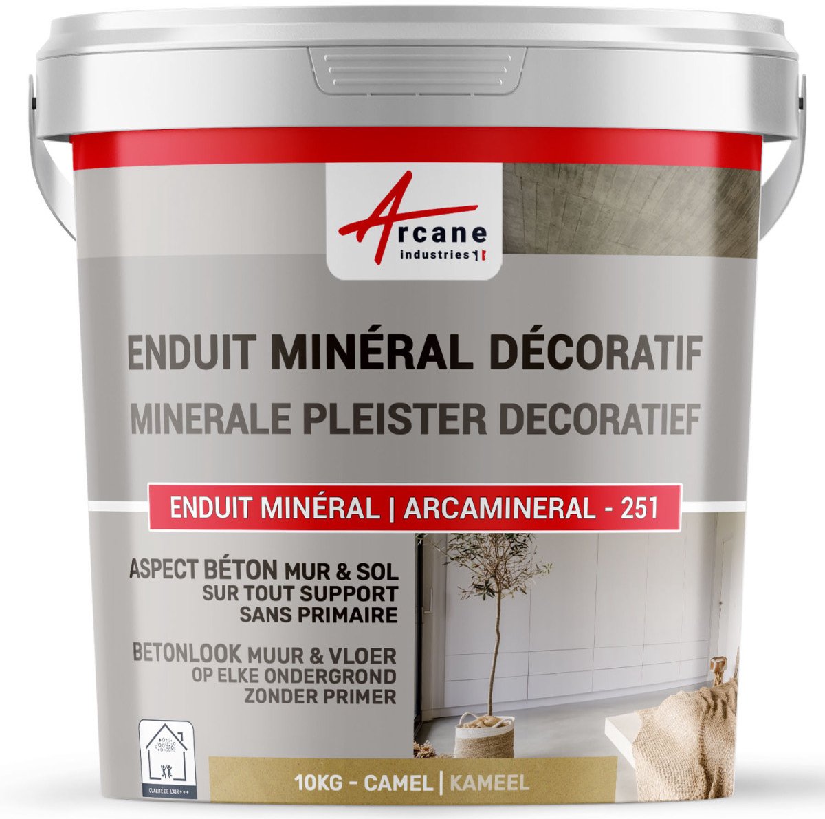 DECORATIEVE GEKLEURDE MINERALE PLEISTER MET BETONASPECT - decoratieve muur- en vloerpleister