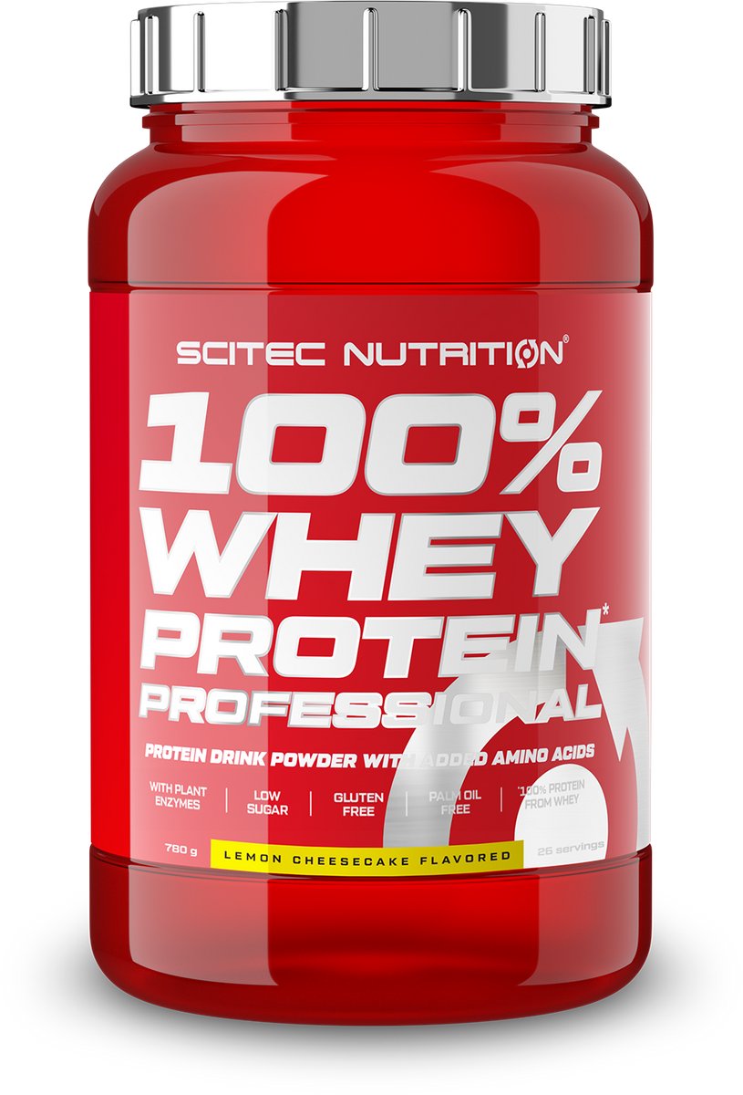 Scitec Nutrition 100% Whey Protein Professional - Wei-eiwitcomplex | Uit concentraat en isolaat - met spijsverteringsenzymen - proteïne voor spieropbouw - 780 g, Citroen Kaascake