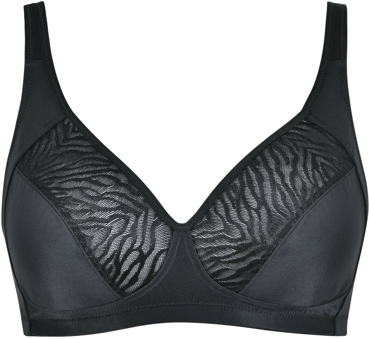 Naturana Soft bh jaquard print - Zwart - 86046