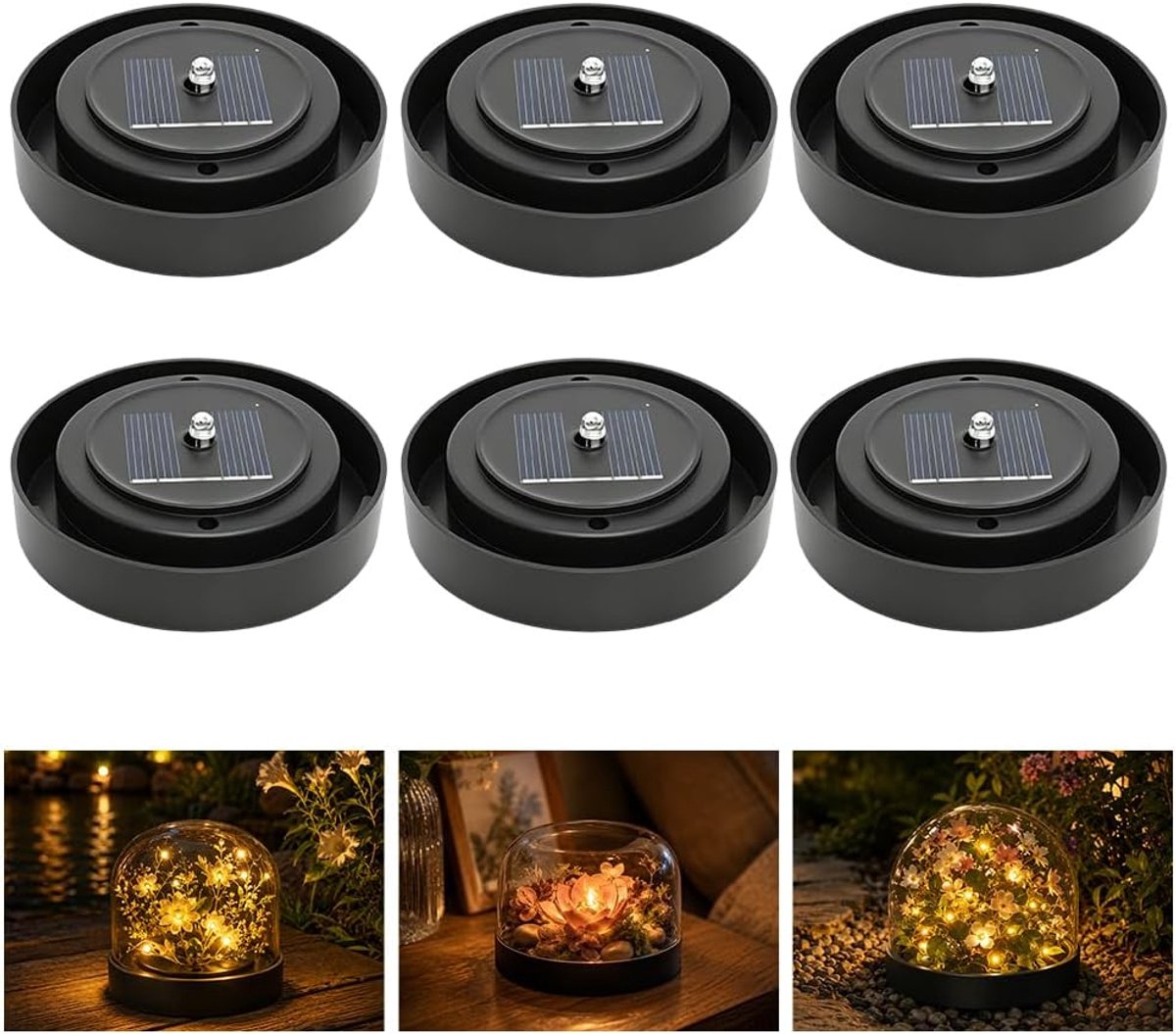 6 stuks reserveonderdelen op zonne-energie, 8 cm zonnelampen vervanging, IP55 waterdicht zonne-reserve-deksel, led-lichtbesturing doe-het-zelf vervanging zonnepaneel voor tuinverlichting buiten