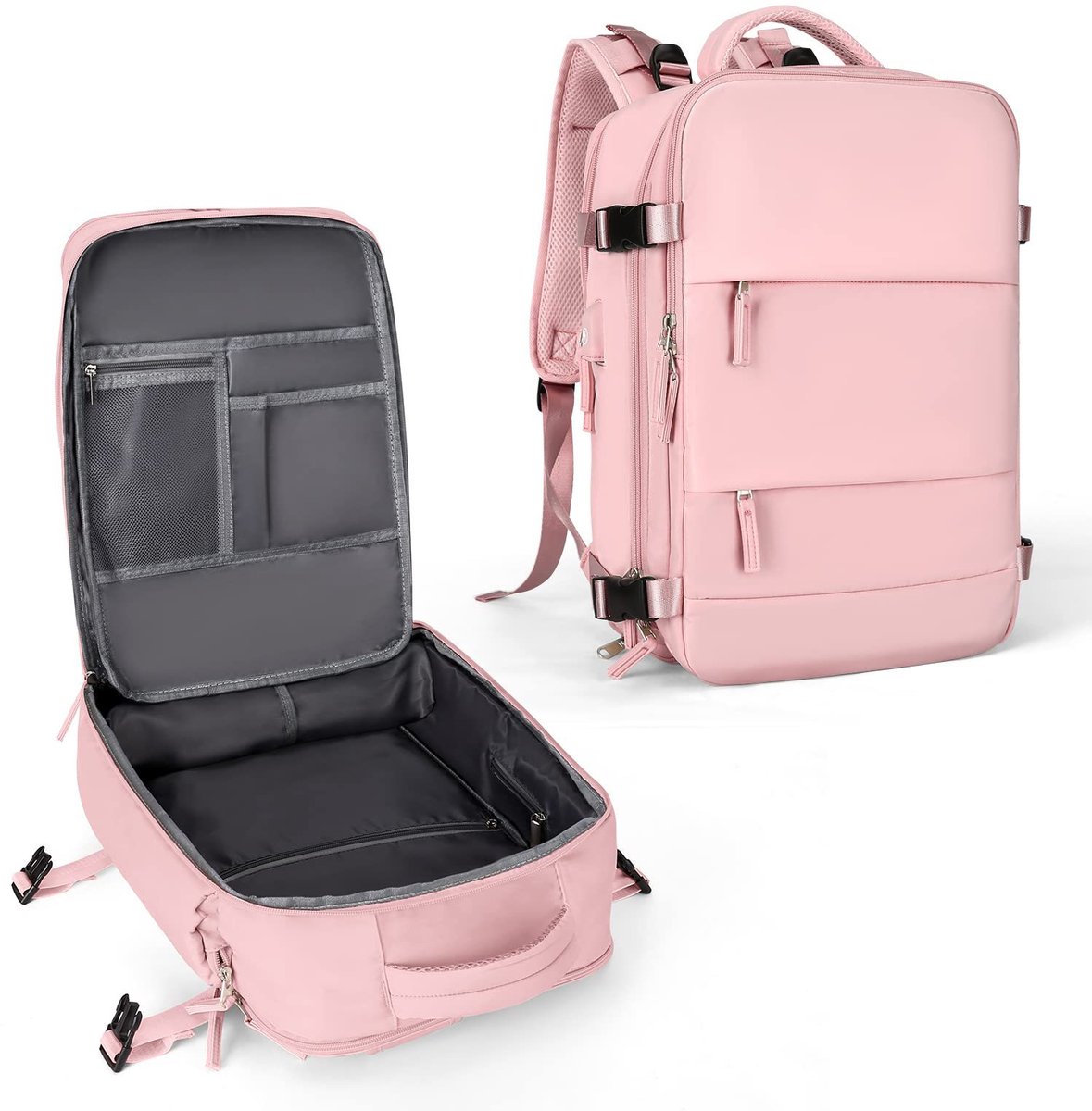 Rugzak - 42*31*17 cm - Schoudertas - Laptoprugzak met laptopvak - Waterdichte reisrugzak - Dagelijkse reistas - Grote handtas - Rugzak - Inclusief USB-laadstation (voeding en oplaadkabel niet inbegrepen) - Lichtgewicht - Grote capaciteit - Roze