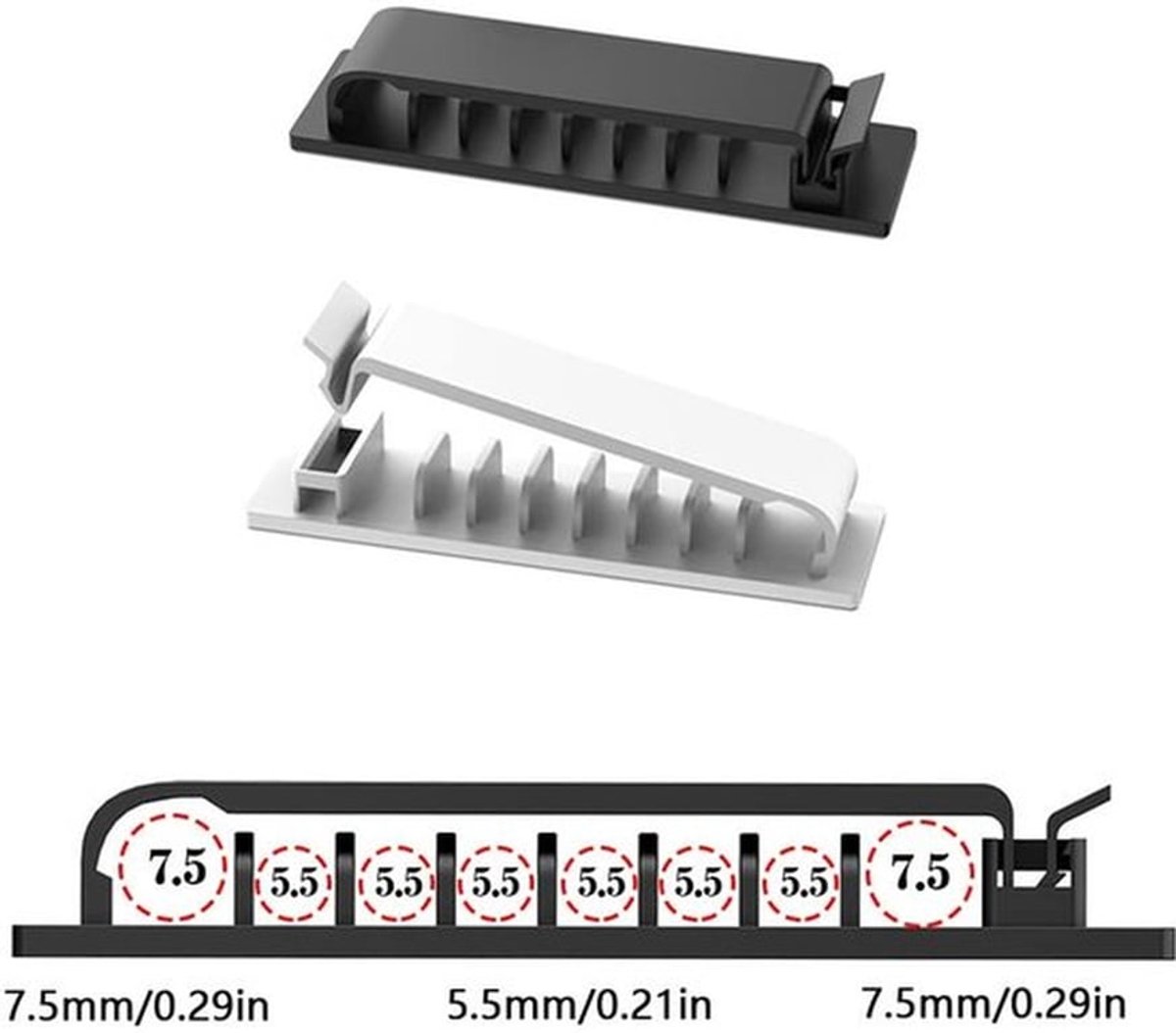 Zelfklevende kabelbeheer clip - Multifunctionele snoerhouder - Wit - Draadclip voor kabels - Organiseer je snoeren met gemak - Geschikt v...