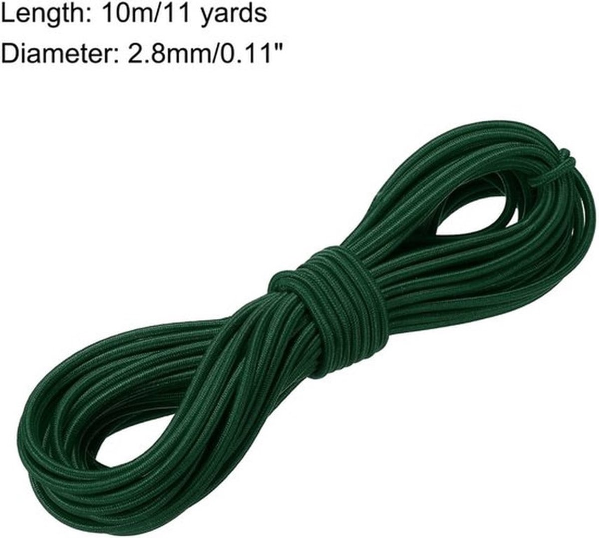 Elastisch Koord 2,8 mm - Zwaar Touw 11 Meter - Rubber Touw - Duurzaam - Elastisch - Voor Doe-Het-Zelf en Kamperen