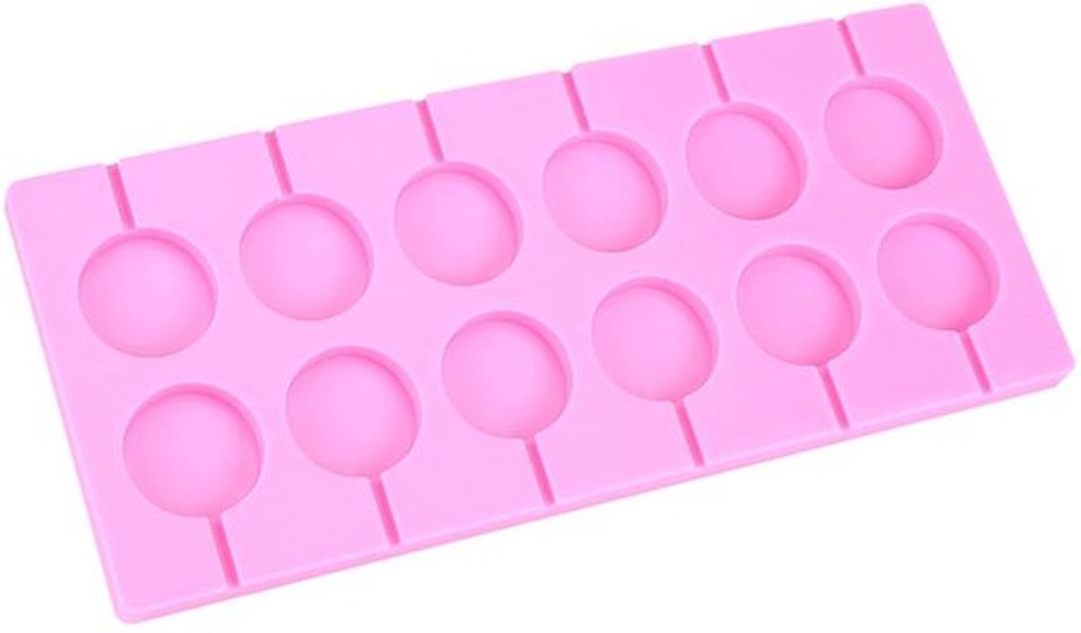 Lollyvorm 12 Stuks - Siliconen Materiaal - Ronde Vorm - Hittebestendig tot 230 °C - Voor Taarten en Snacks - Veilig en Niet Giftig - Snoepvorm