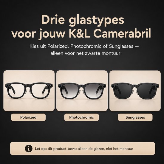 Glazen voor 8MP K&L Camerabril - Enkel geschikt voor de 8MP K&L Bril — afbeelding 4