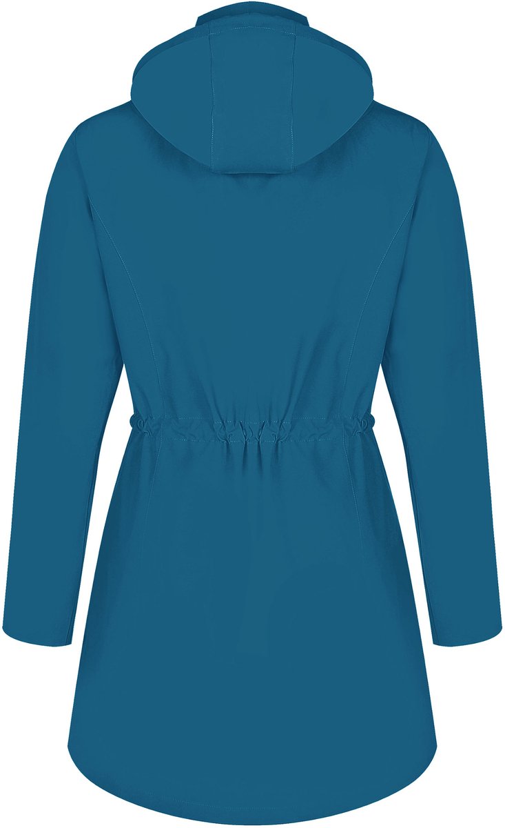 ATLASLAVA Regenjas Dames Lang Waterdicht Ademend Regenmantel Overgangsjas Capuchon Outdoor Jas,Maat XL,Blauwgroen