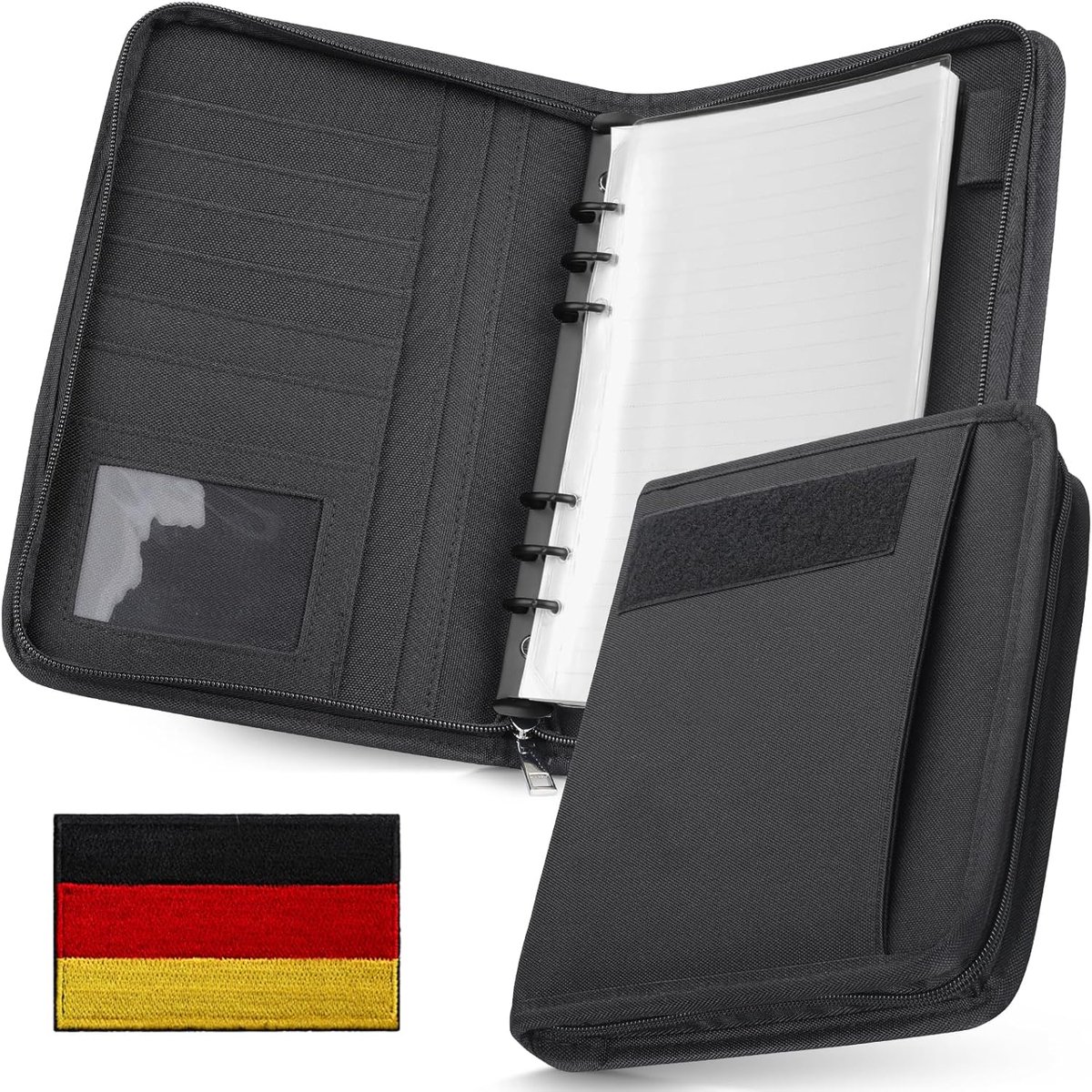 SnelShoppen - Tactical Notebook Padfolio Ring Binders met 80 Bladen, Duurzaam Army Military Notitieboek, Zipper Organizer voor Tactische Gear, Refilla
