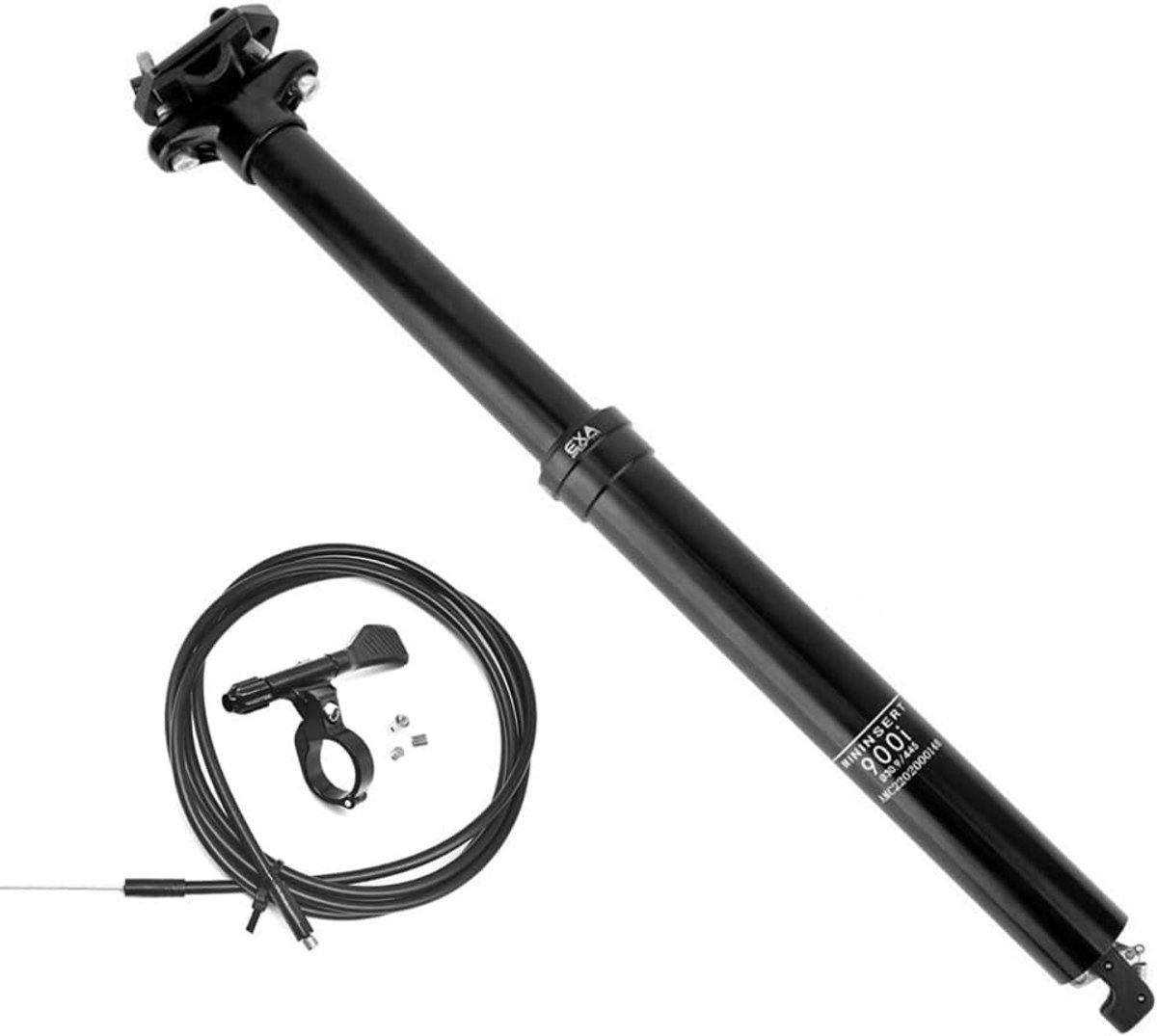 SnelShoppen - Fietszadelpen Verstelbaar 0-150mm, Interne Routering, Druppelaar Zadelpen met Spiraalveer, 30,9mm/31,6mm, Aluminium, Voor Mountainbike