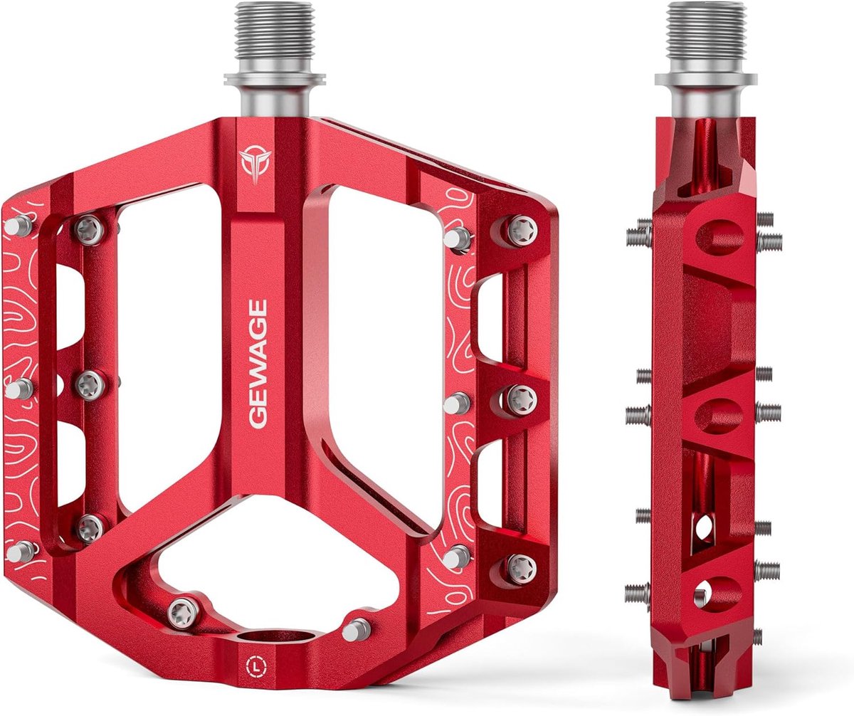 SnelShoppen - MTB Pedalen, Fiets Pedalen, Platte Pedalen voor Mountainbike en Gravelbike, Antislip, Duurzaam Aluminium, CNC Bewerkt, 9/16 Inch As, Een