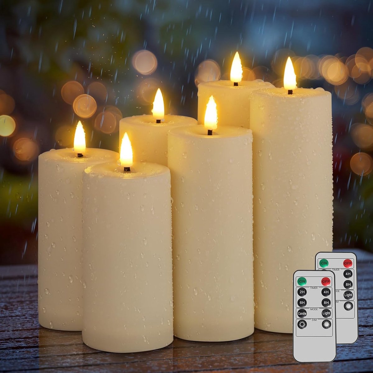 SnelShoppen - Set van 6 Waterproof LED Kaarsen zonder Vlam - Draadloos en Draagbaar - Timerfunctie en Afstandsbediening - Ivory Wit voor Tuin, Camping