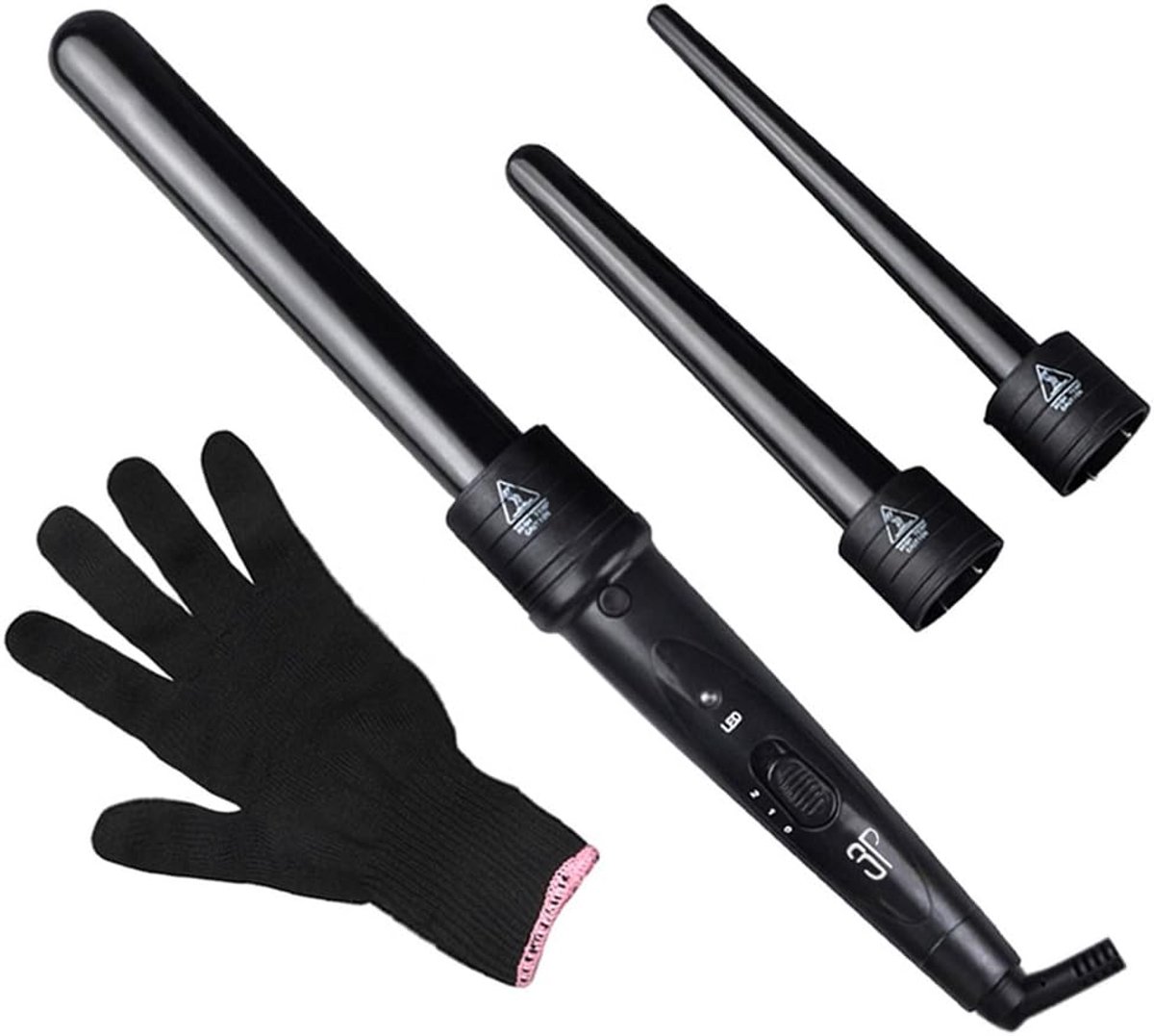Thijox - 3-in-1 Krultangen Set - Multifunctionele Verwisselbare Krulspelden met 3 Vaten - Voor Diverse Kapsels - Perfect voor Feest, Dagelijks Gebruik