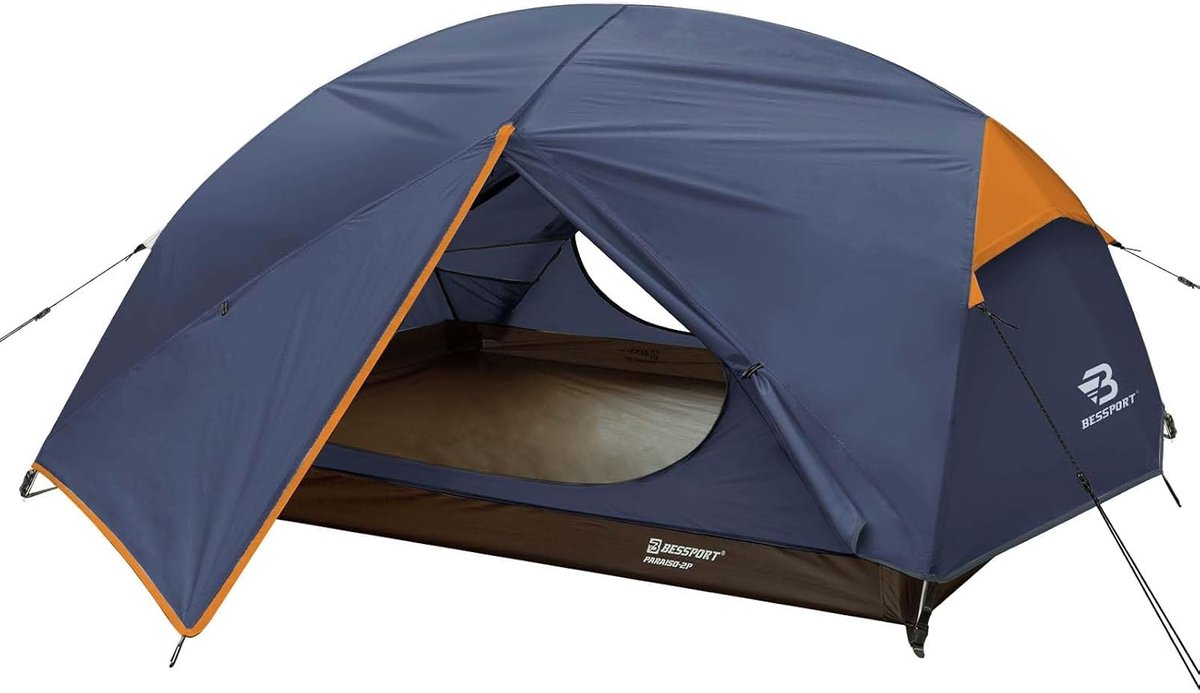 SnelShoppen - Campingtent 2-3 Personen, Waterdicht, 4 Seizoenen, Eenvoudig Te Monteren, Rugzaktent Met Dubbele Deuren, Ideaal Voor Kamperen En Outdoor