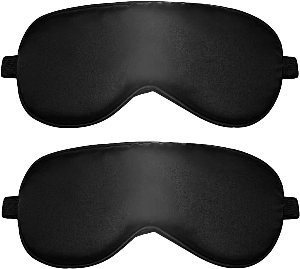 SnelShoppen - 2 Stuks Zijden Slaapmasker voor Mannen en Vrouwen, Verduisterend Oogmasker met Verstelbare Elastische Riem voor Vliegtuig, Reizen, Dutje