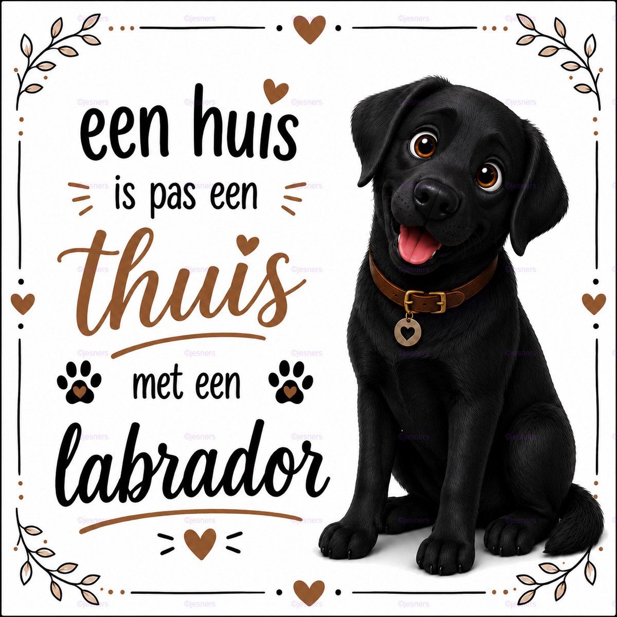 Tegeltje Labrador 15x15 cm | Decoratie | Cadeau | Labrador retriever | Tegel 15x15 | Honde