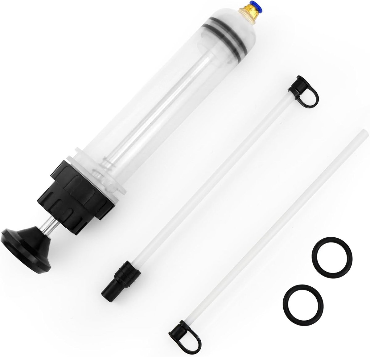 SnelShoppen - Oliepomp 200ml - Suction Pump met Slang & Verlengstukken voor Remvloeistof, Koelvloeistof en Transmissieolie - Hoogwaardige Kunststof &