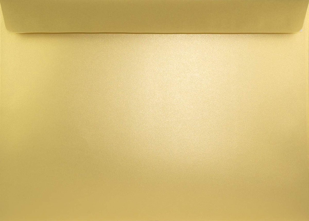 SnelShoppen - 10 Gouden Glanzende C4 Enveloppen 229x324mm voor Documenten, Foto's, Uitnodigingen, Trouwen, Certificaten, 120g Sirio Pearl Aurum