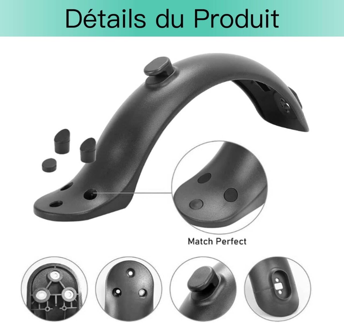 SnelShoppen - Achterspatbord Elektrische Scooter voor Xiaomi M365, Pro, 1S, Pro2 - Waterdicht, Ant-mod, Metaalstandaard, 8.5 & 10 Inch
