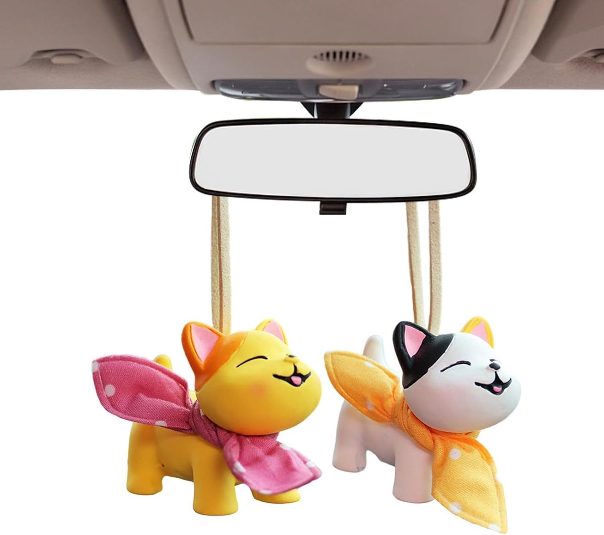 SnelShoppen - Car Accessories voor Hangen - 2 Stuks Auto Spiegel Hangdecoratie - Achteruitkijkspiegel Pendant - Uniseks Auto Interieur Decoratie - Hog