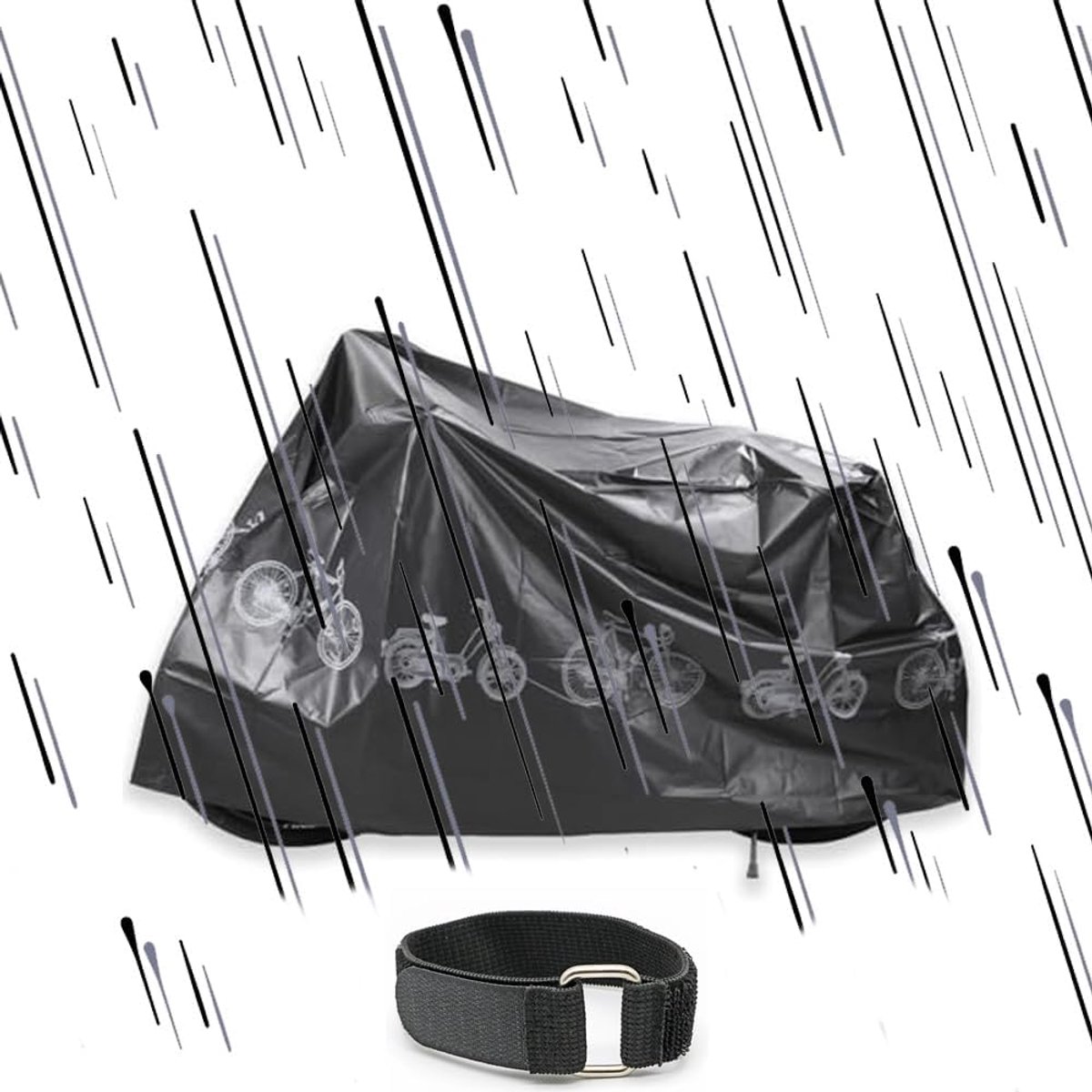 SnelShoppen - Motorhoes Buiten - Waterdichte Polyester Scooter Cover - Binnen en Buiten - 200x110cm - Bescherming Tegen Regen, Sneeuw, Krassen en Roes