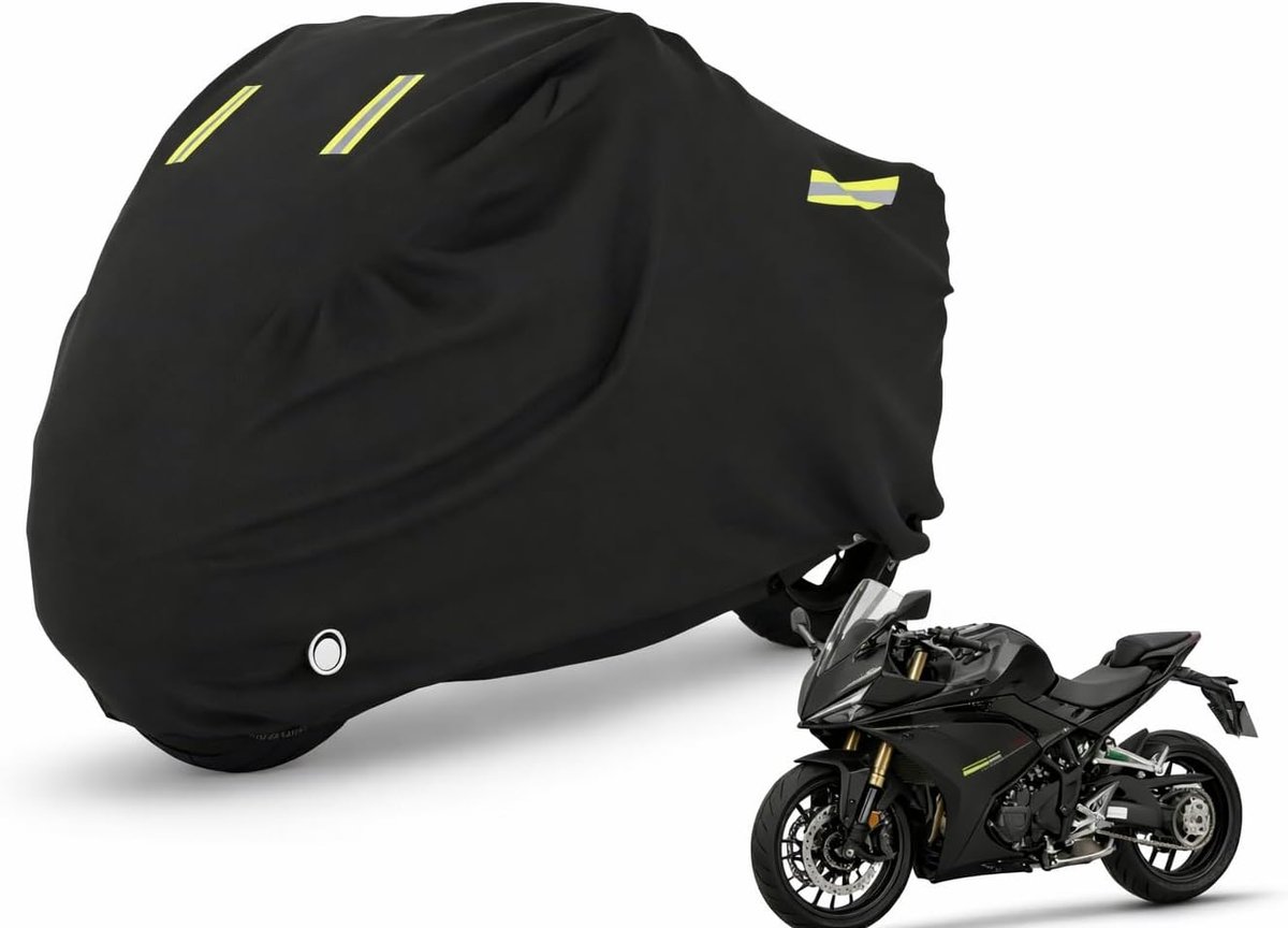 SnelShoppen - XXL Motorfiets Tarpaulin Waterproof - 245x105x125 cm - Universele Motor Bescherming - 210D Waterdichte Motorhoes met Reflecterende Strip