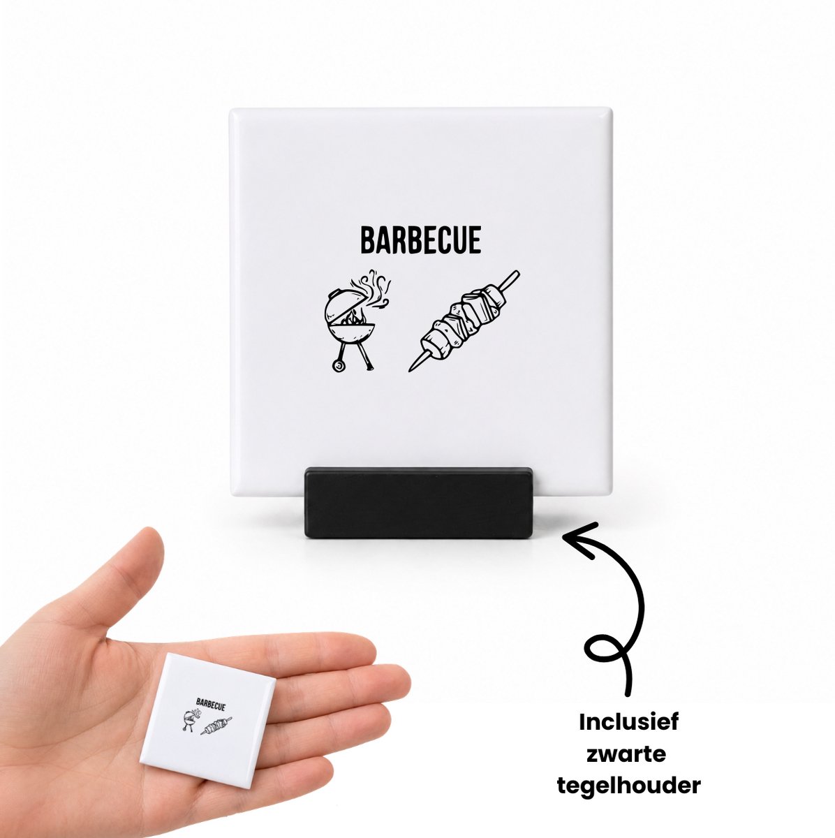 Barbecue tegeltje met tegelhouder - Bbq - BBQ master - tegeltjes met tekst - Barbecue lief
