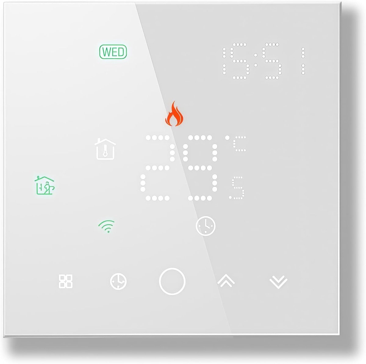 SnelShoppen - 003 Series Wi-Fi Thermostat - Smart Touch Screen Programmeerbare Thermostaat voor Water- en Elektrische Verwarming, Compatibel met Alexa