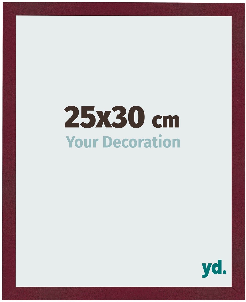 Your Decoration - Fotolijst 25x30 cm - MDF - Wijnrood Geveegd - Bologna