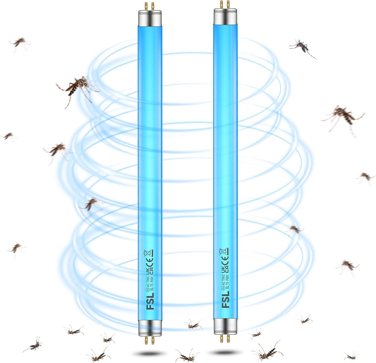 SnelShoppen - BL T5 F6W Vervangingsbuis, 9 Inch UV Lamp 365nm voor Insectendodende Lampen, Vliegval en Anti-Insect Lampen