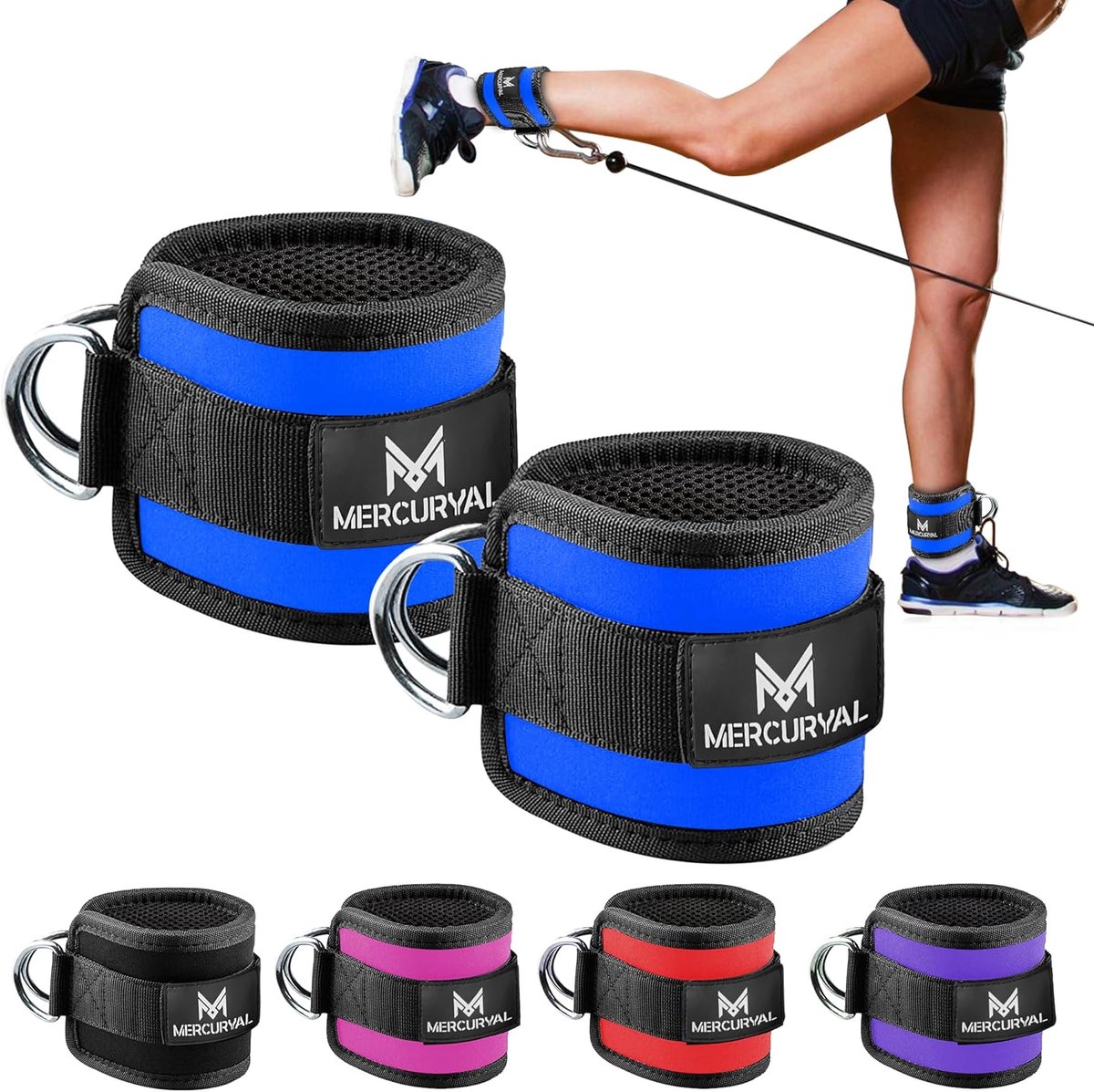 SnelShoppen - 2x Padded Ankle Straps met Klittenband voor Fitness - Versterk je Benen en Billen - Comfortabele Sportaccessoires voor Thuis en in de Gy