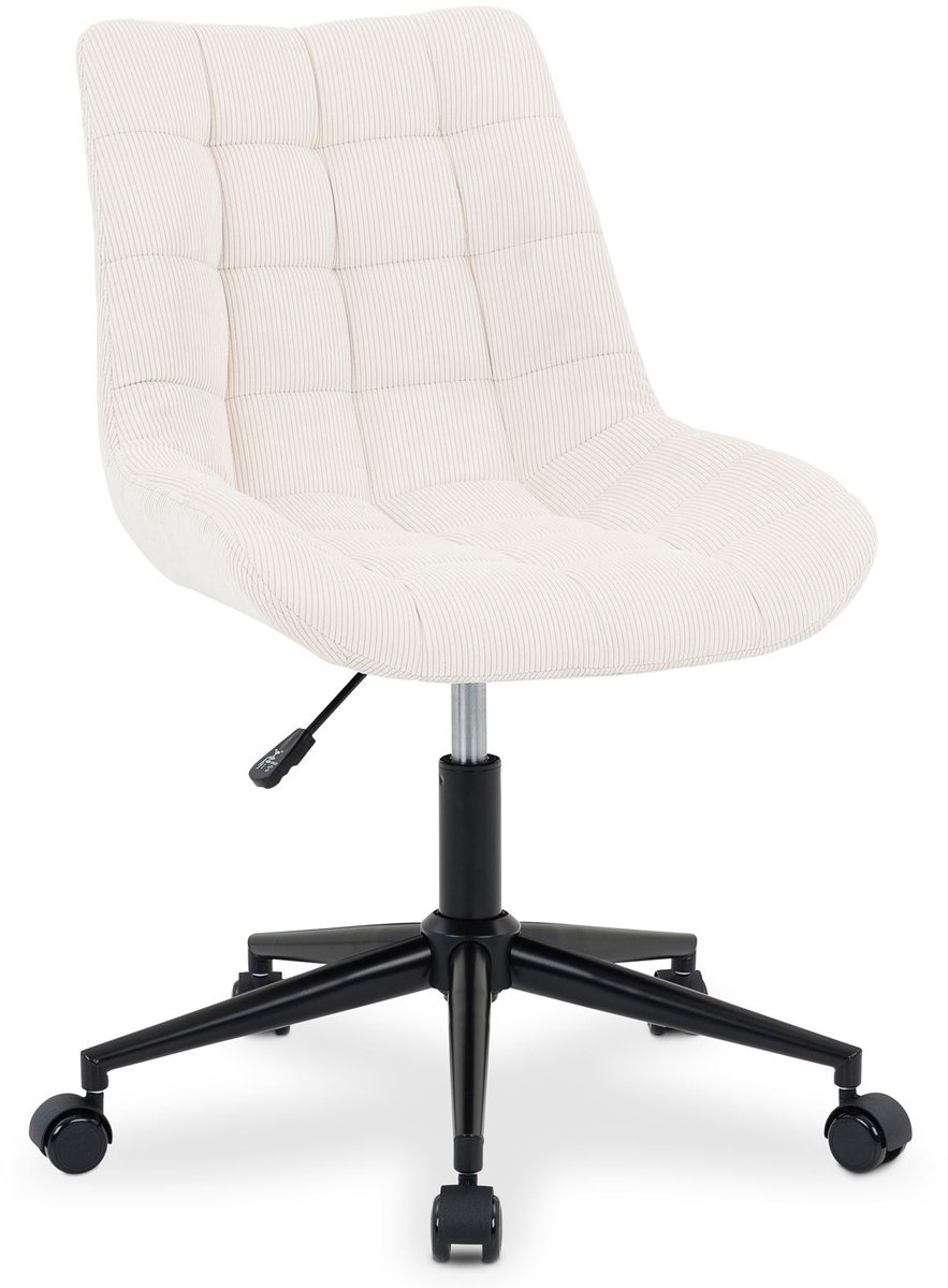Draaistoel VASILO met corduroy – crèmewit