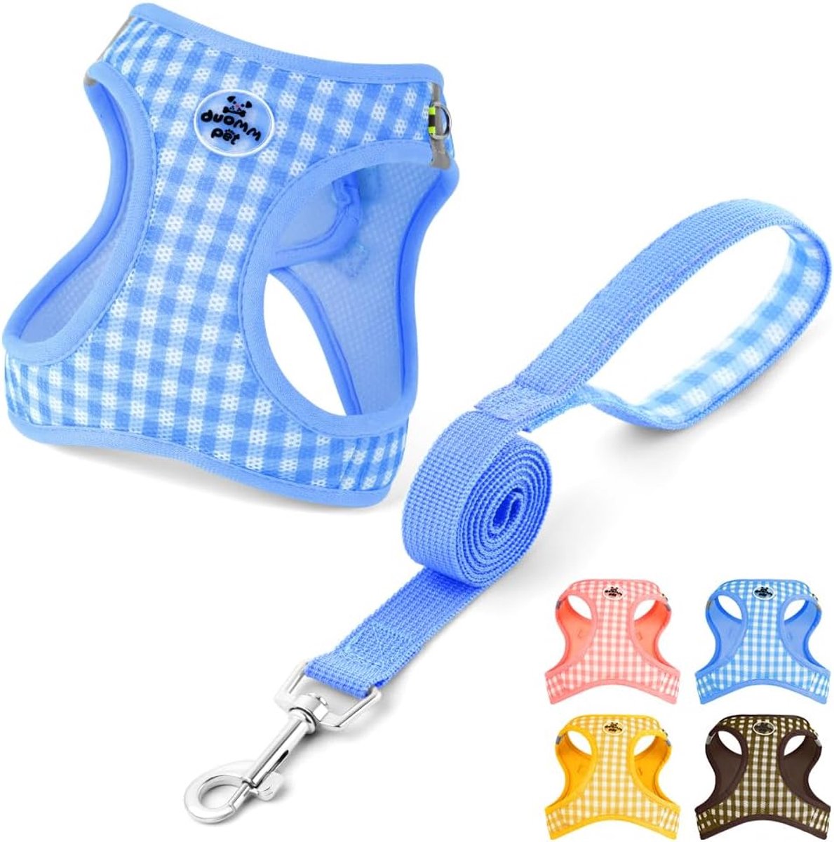 SnelShoppen - Honden- en Kattenharnas met Leash Set - Ademend Mesh Harnas met Gevoerde Vest - Anti-Trek, Reflecterend, Verstelbaar, Zacht, Puppy Harna