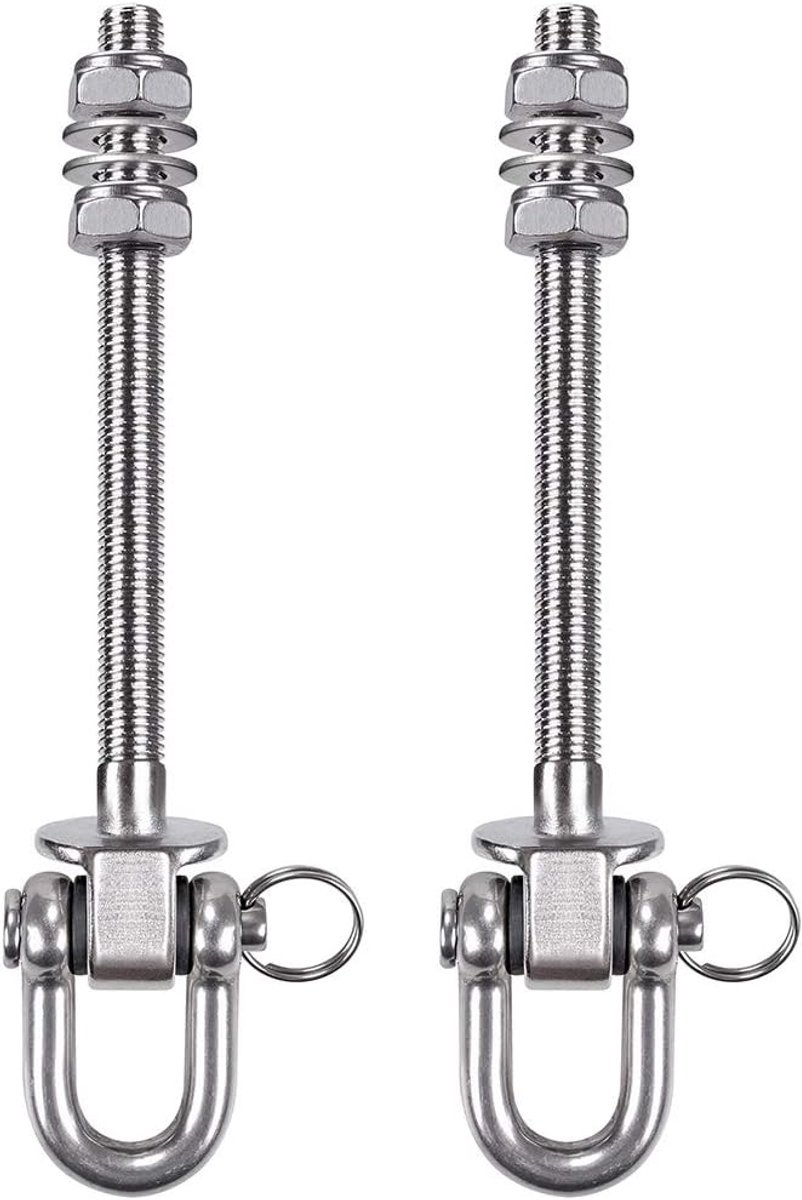SnelShoppen - Duurzame Rvs Swing Haak voor Houten Balken, Stalen Dragers, Yoga Hangmat, Bokszak, Schommel, 2 Stuks - Premium Kwaliteit