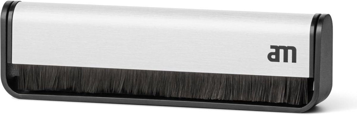 SnelShoppen - Carbon Fiber Antistatic Plaat Borstel voor Vinyl - LP Schoonmaak Borstel voor Platen speler en Vinyl Speler, Zilver - Verbeter Geluidskw
