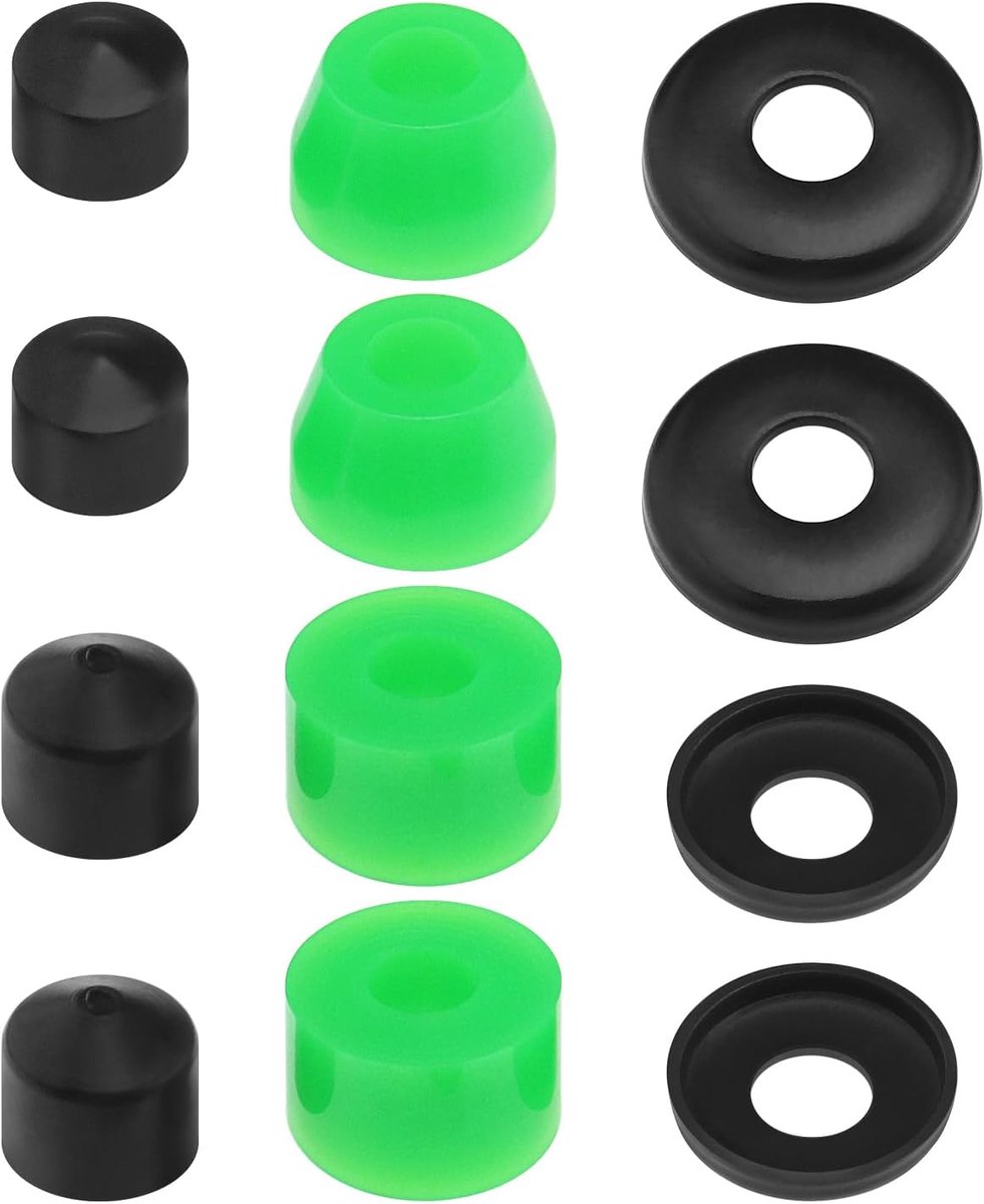 SnelShoppen - 12Pcs Bushings Rebuild Kit voor Longboards en Skateboards - 90A PU Schokabsorberende Pads, Wasters & Pivot Cups voor Optimale Stabilitei