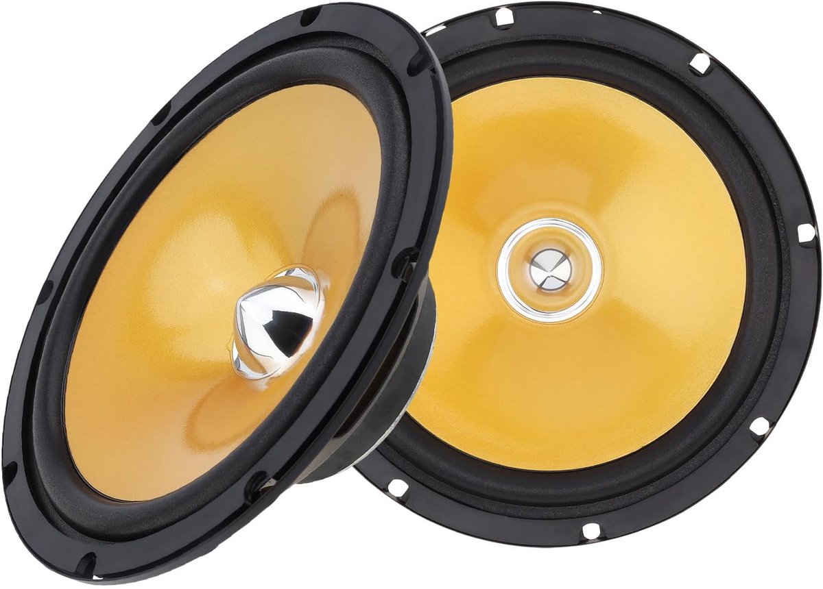 SnelShoppen - 2 Pcs HiFi Stereo Coaxial Speakers voor Auto, 6.5 Inch, 280W, 2-Weg Complete Geluidsweergave met Deksel, Ideaal voor Feest en Reizen