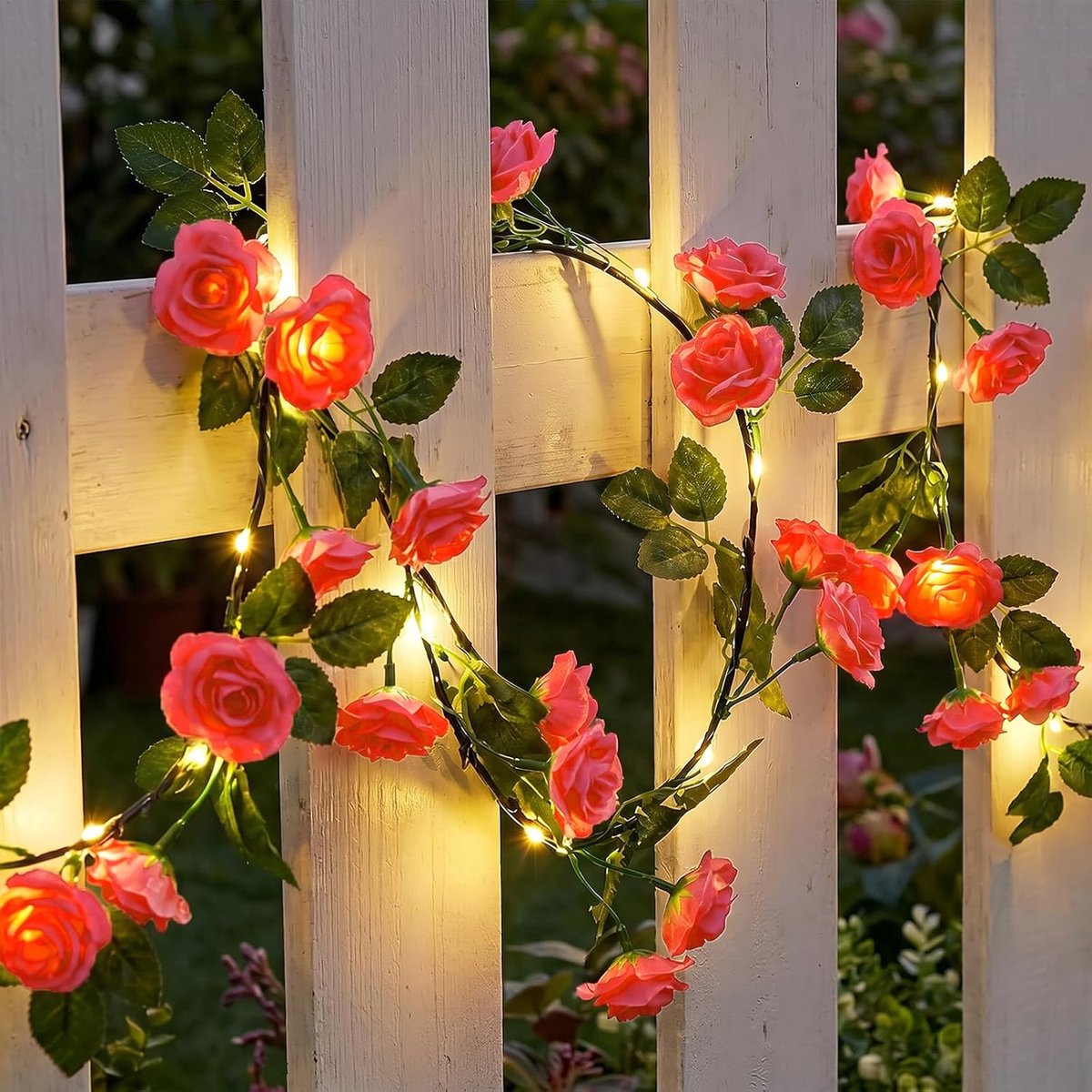 SnelShoppen - 1.8M 40 LED Rozen Slinger Lichten - Waterdichte Kunstbloemen String Lights voor Tuin, Feesten, Bruiloften en Verjaardagen - Decoratie me