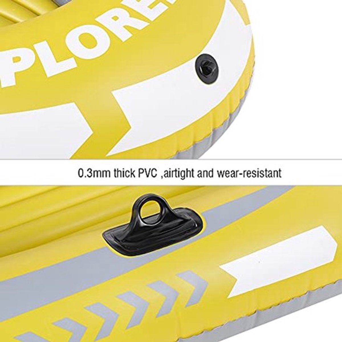 Opblaasbare 2-persoons kinderopblaasboot PVC Gele PVC opblaasbare kano 1-persoons roeiboot Vissen Driften Duiken