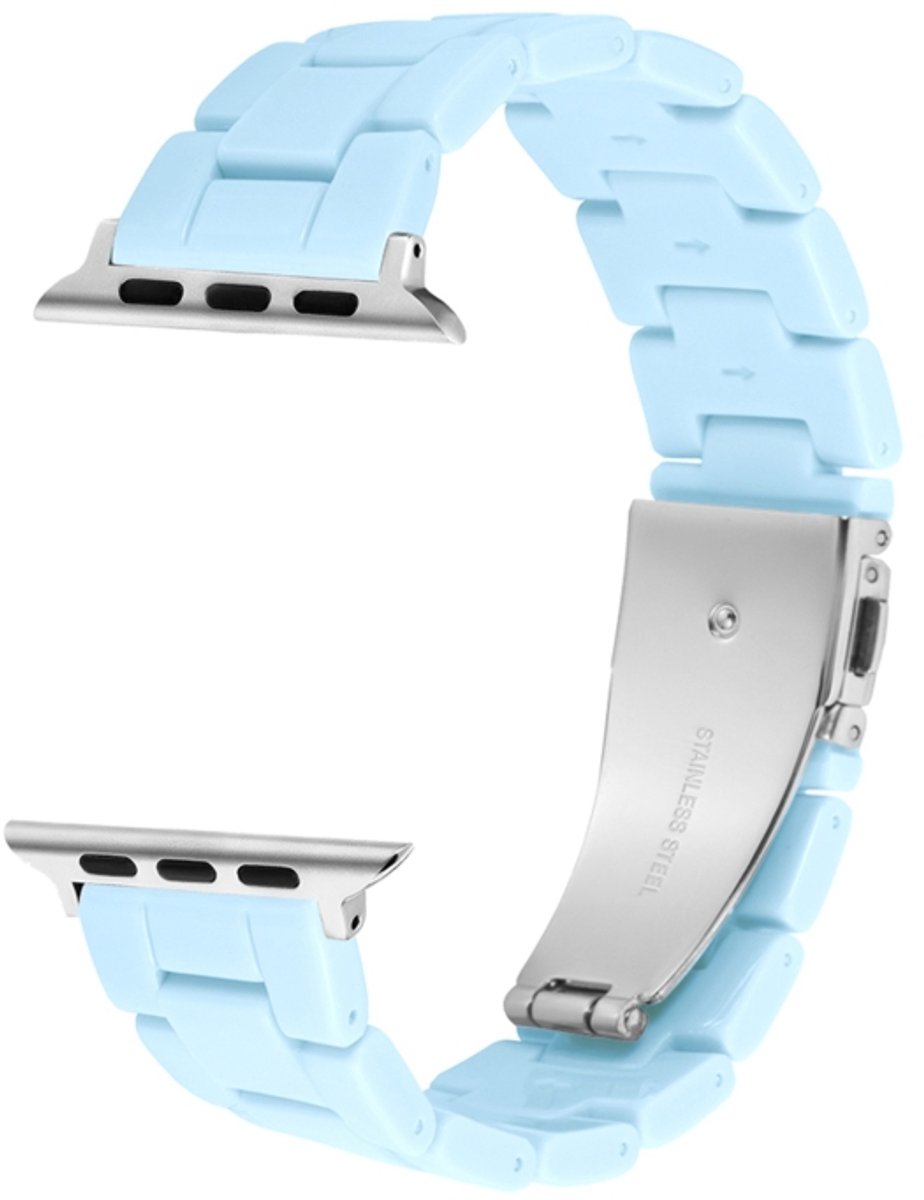Snoepkleur Drie-Bead Watchband voor Apple Watch Series 7 41mm / 6 & SE & 5 & 4 40mm / 3 & 2 & 1 38mm (lichtblauw)