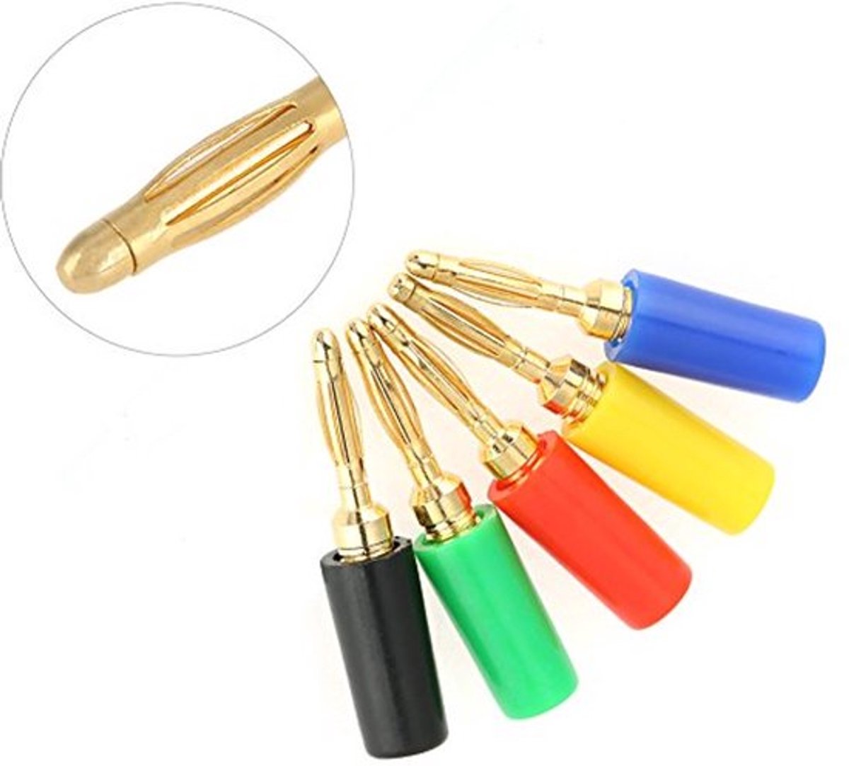 Luidspreker Banana Plug, 20 stuks/set 2mm Gemengde Kleuren Banana Plug Jack Test Probes Connector Voor Versterker/Instruments/Elektrische Testen, enz.