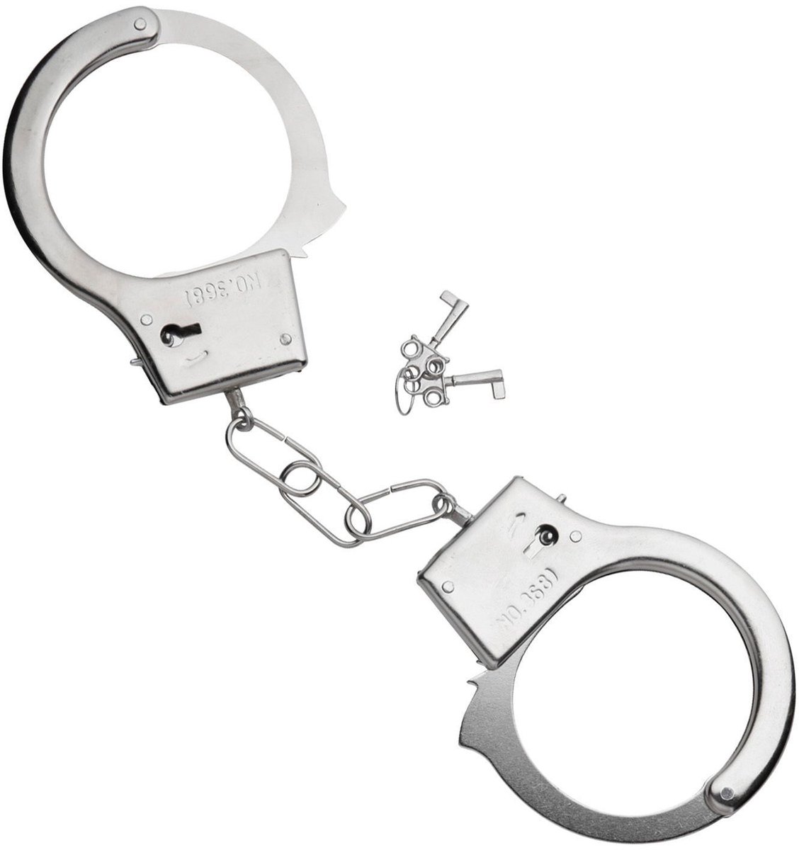 Handboeien - Politie handboeien - Hand cuffs - Vastbinden - Politie outfit - Verkleedkleding - Inclusief 2 sleuteltjes - Zilverkleurig - Jonyx